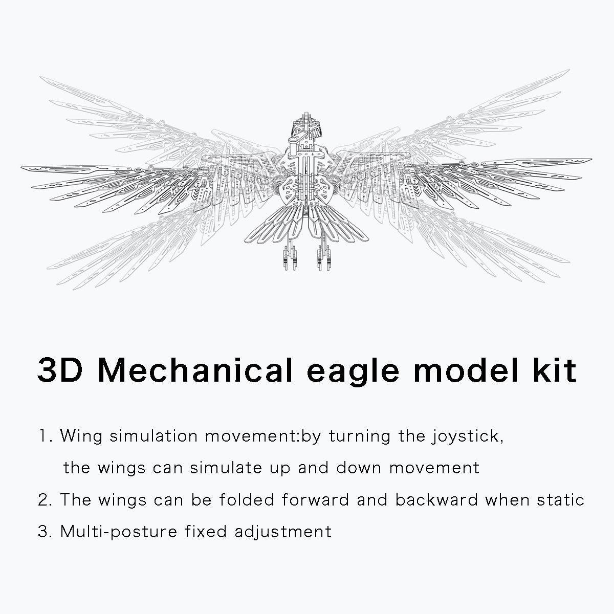 Puzzloria | Majestic 3D Metal Mechanical Eagle Model Kit