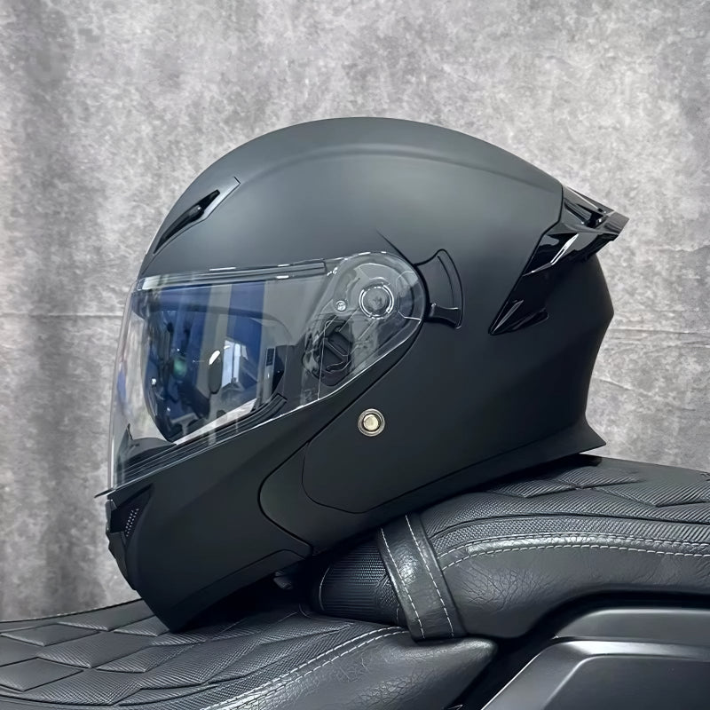 Flip-Up Motorcycle Helmet with Dual Sun Visor - Professional Protective Gear for Men & Women (DOT Approved)