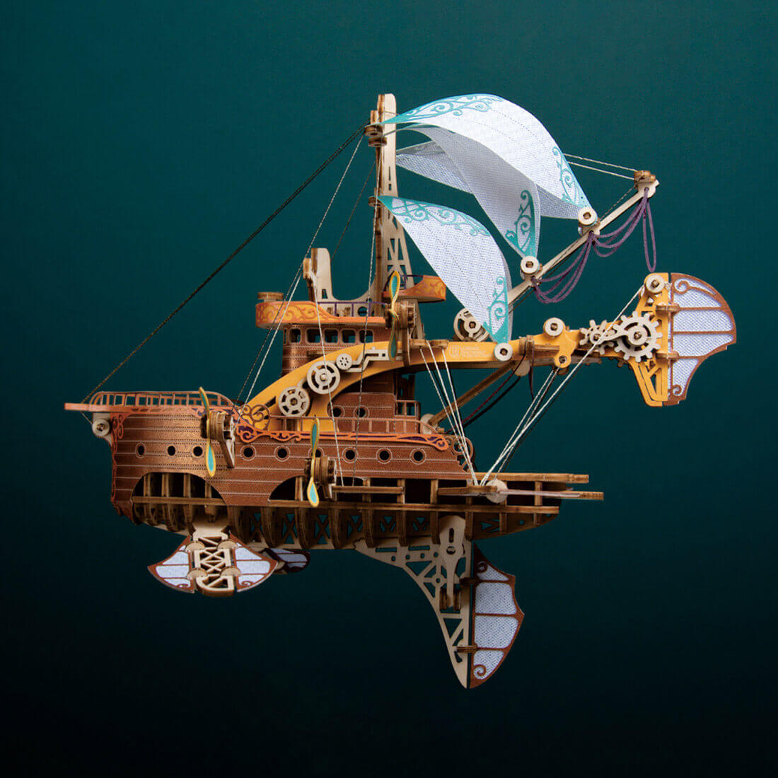 Steampunk Fantasy Spaceship Wooden Puzzle Model Kit For Gift - Puzzloria