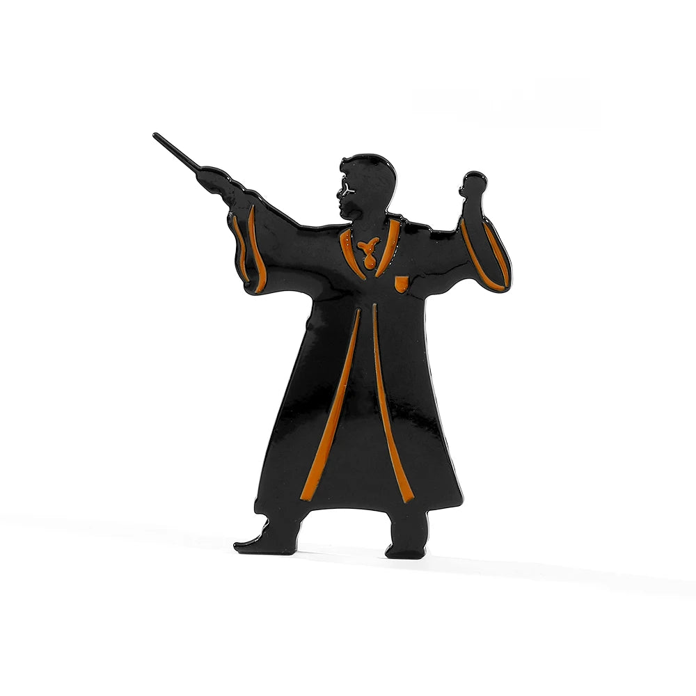 Premium metal bookend stand with heroic character silhouette design for book organization and display - Harry Potter