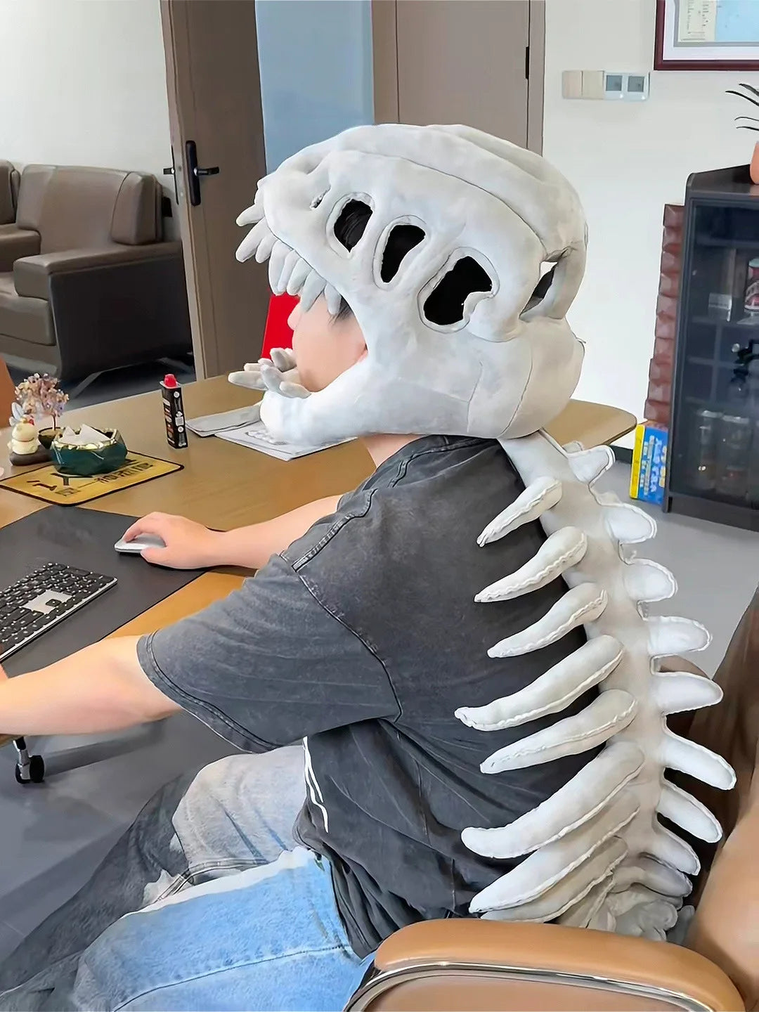 Dinosaur Skeleton Costume Set Dress up Clothing Plush Toys Party Cosplay Toy Kid Adult Dress-Up Creative Funy Gift