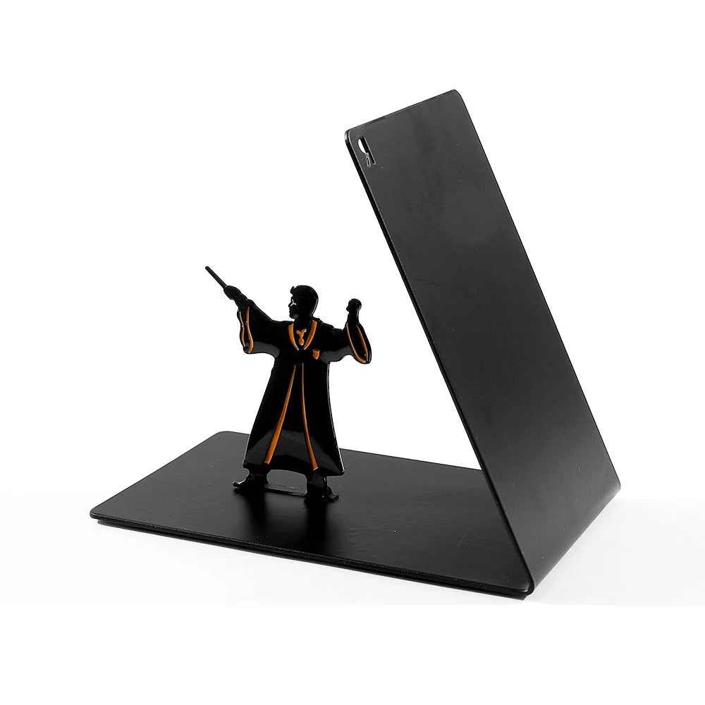 Premium metal bookend stand with heroic character silhouette design for book organization and display - Harry Potter