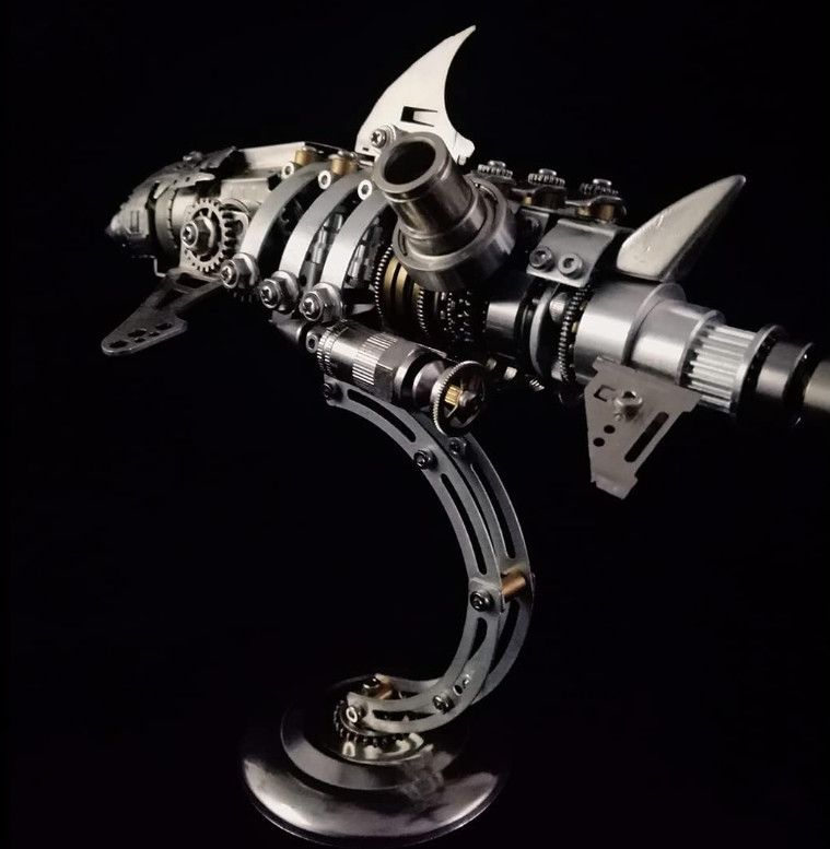 Puzzloria™ | DIY 3D Metal Mechanical Shark Puzzle Model Assembly Kit-209PCS