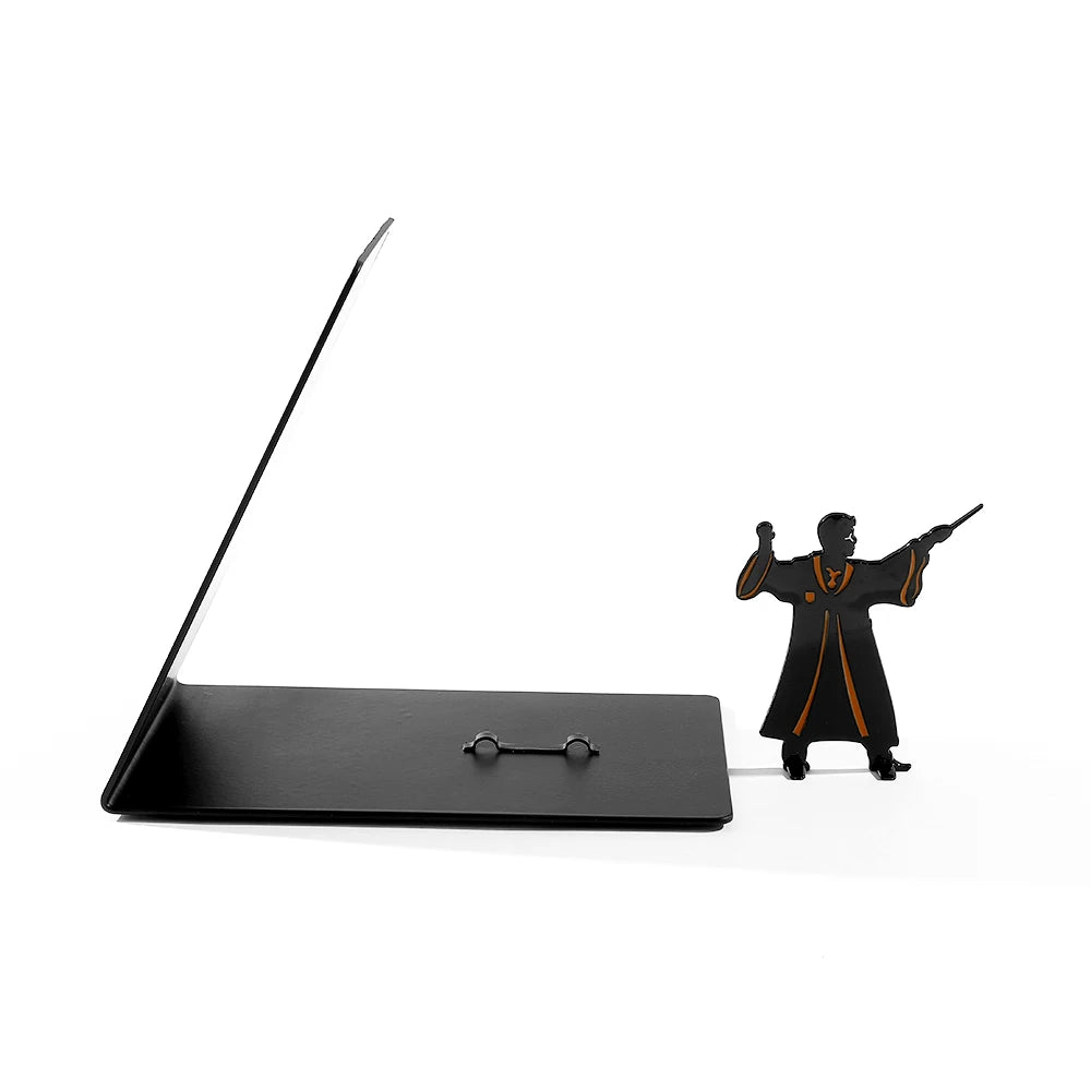 Premium metal bookend stand with heroic character silhouette design for book organization and display - Harry Potter
