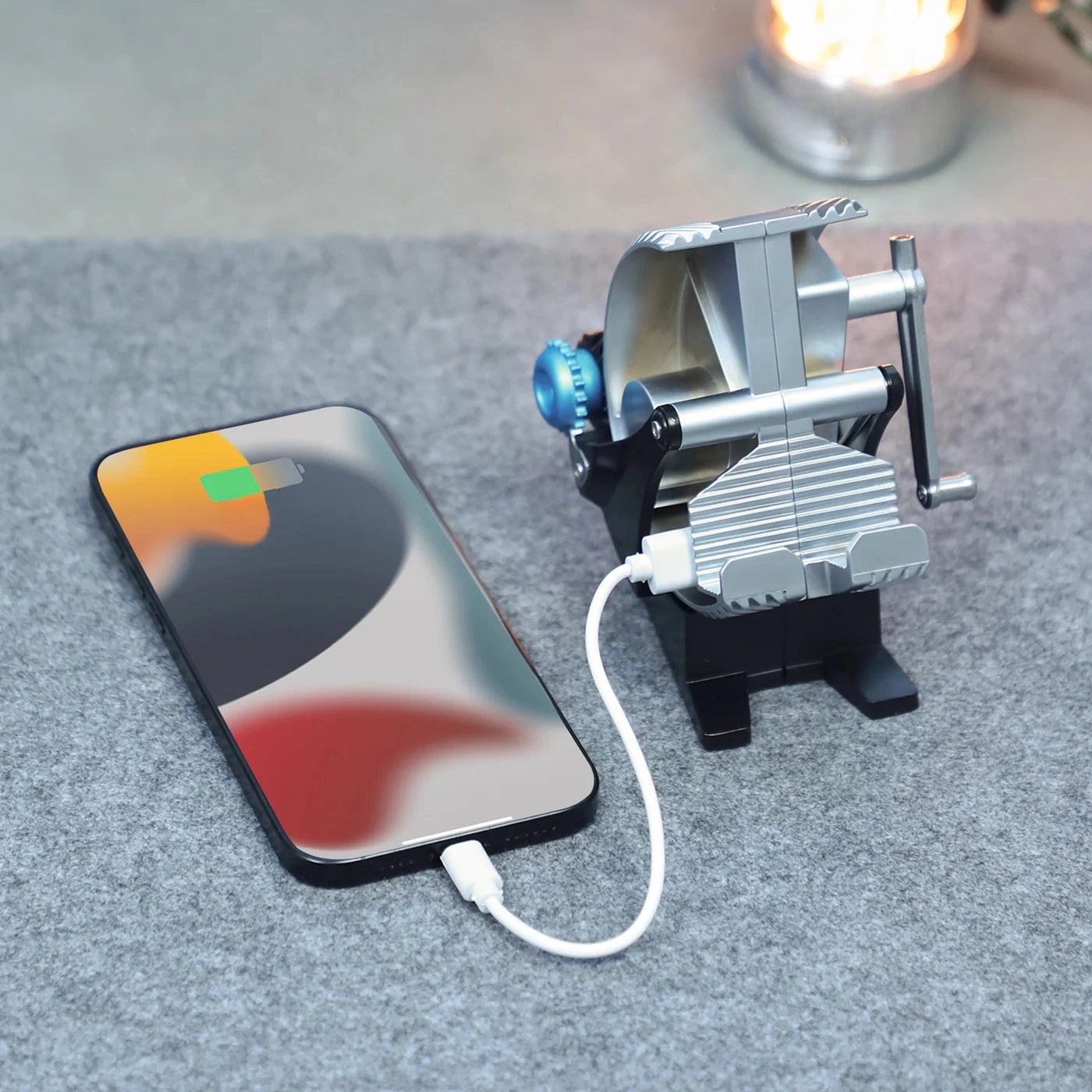 Premium mechanical phone holder with precision engineering and zinc alloy construction for mobile devices by Puzzloria