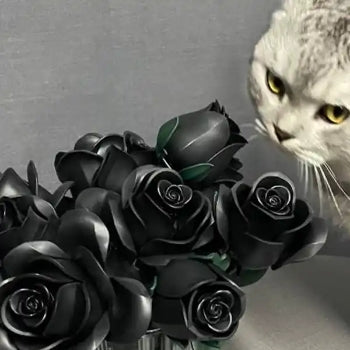 Puzzloria™ | Eternal Black Rose Bouquet Building Blocks Customer Review