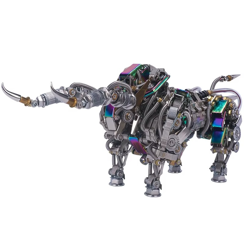 Puzzloria™ | DIY 3D Metal Mechanical Bull Animal Model Assembly Kit 1087Pcs