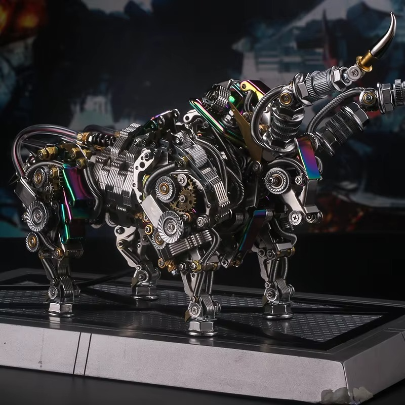 Puzzloria™ | DIY 3D Metal Mechanical Bull Animal Model Assembly Kit 1087Pcs