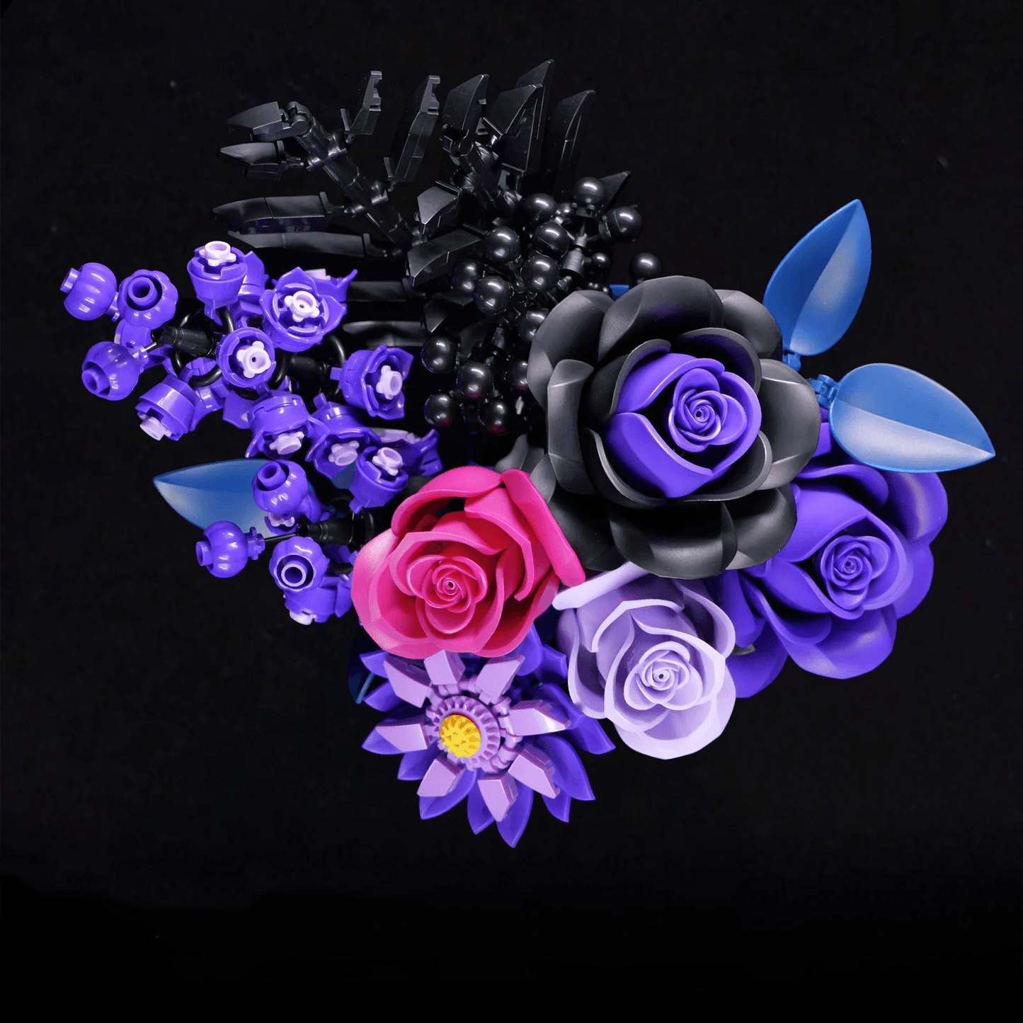 Puzzloria™ | Purple Rose Bouquet Building Block Set - Puzzloria