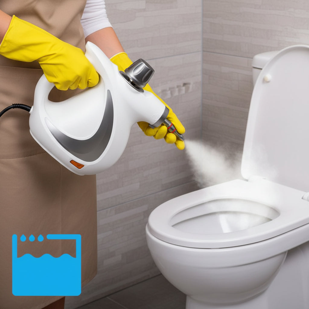 handheld steam cleaner with attachments for chemical-free home and car cleaning