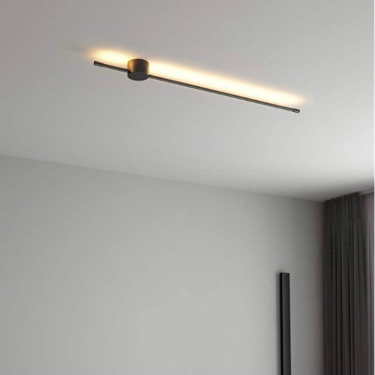 Modern ceiling light fixture on a white ceiling