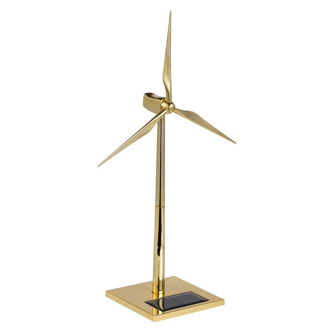 Puzzloria™ | DIY 3D Metal Windmill Solar Powered Wind Turbine Assembly Model Golden - Puzzloria