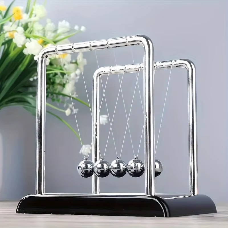 Newton's Cradle physics pendulum desk toy with steel balls demonstrating momentum and energy laws