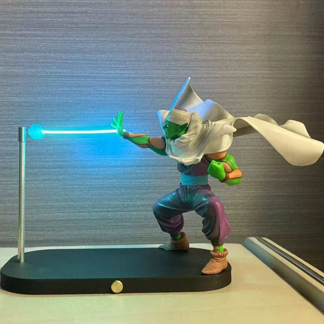 Puzzloria Dragon Ball Z Piccolo magnetic light beam figurine with blue LED energy beam levitating from base