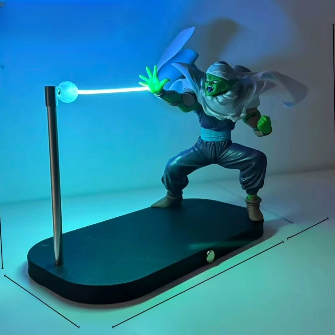 Puzzloria Dragon Ball Z Piccolo magnetic light beam figurine with blue LED energy beam levitating from base