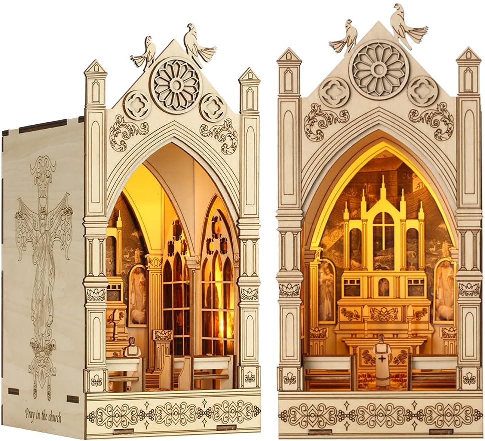 Puzzloria™ | DIY Booknook Kit (Pray in The Church) - Puzzloria