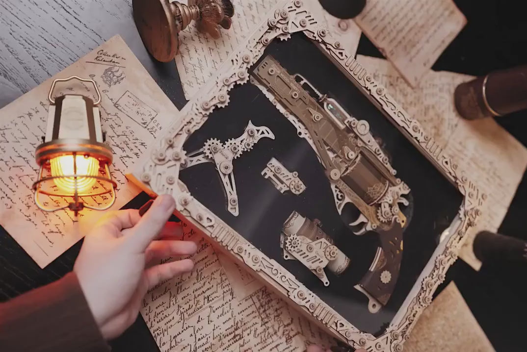 Puzzloria™ | Steampunk Revolution 3D Mechanical Revolver Puzzle - Puzzloria MOOD1-18580911