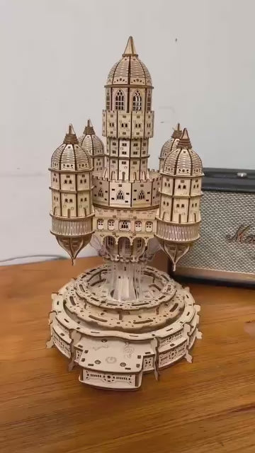 Puzzloria™ | Celestia Castle Illuminated Musical 3D Wooden Puzzle Video Review Thumbnail