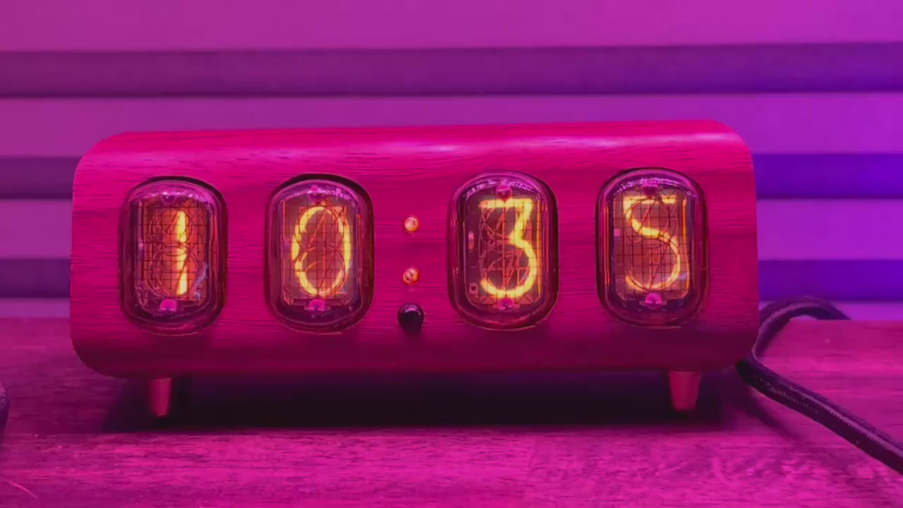 Retro Nixie Tube Digital Clock Creative Electronic Table Clock Nordic Living Room Decoration Smart Bluetooth Control Video Review Thumbnail