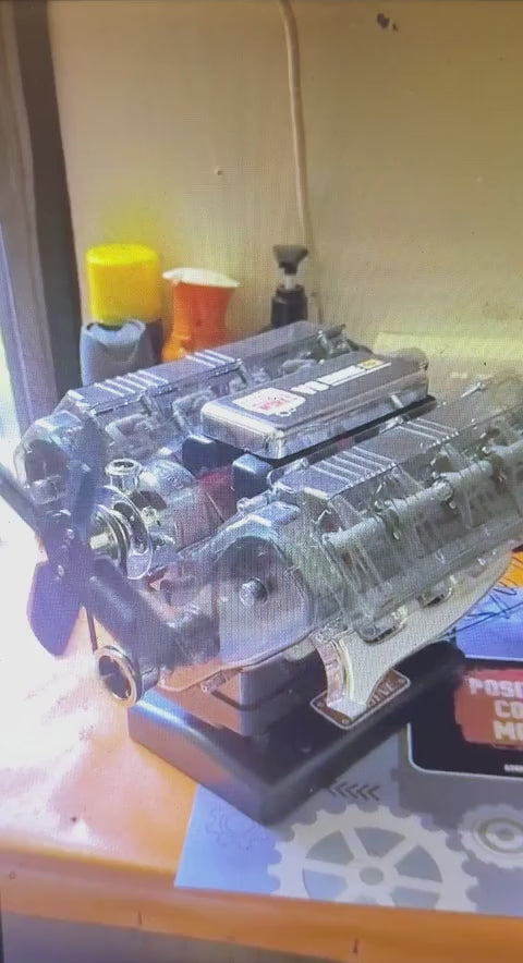Puzzloria™ | DIY Mini V8 Engine Model Kit Working Miniature Motor Video Review Thumbnail
