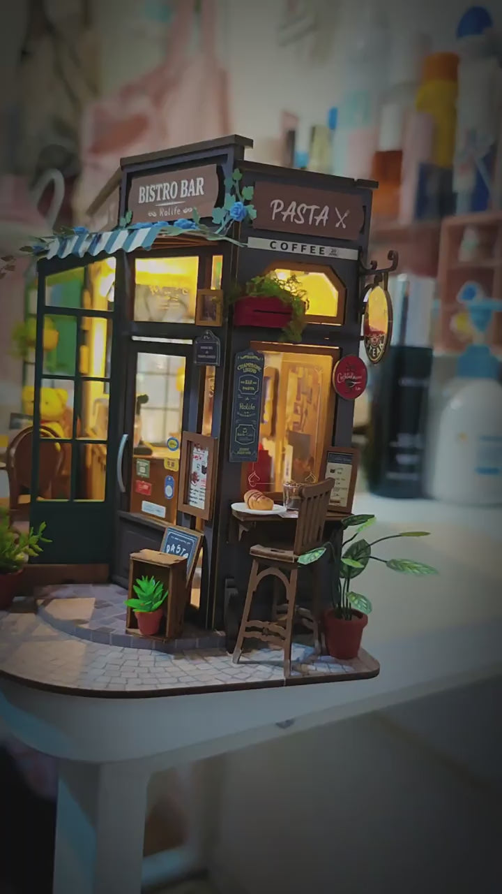 Puzzloria™ | DIY Miniature French Bistro Kit - Tipsy Restaurant Video Review Thumbnail