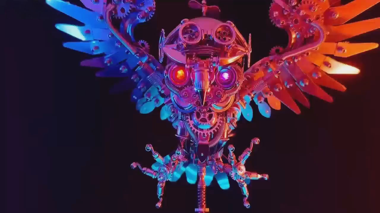 Puzzloria | 3D Nocturnal Owl DIY Steampunk Metal Assembly Animal Model - Video