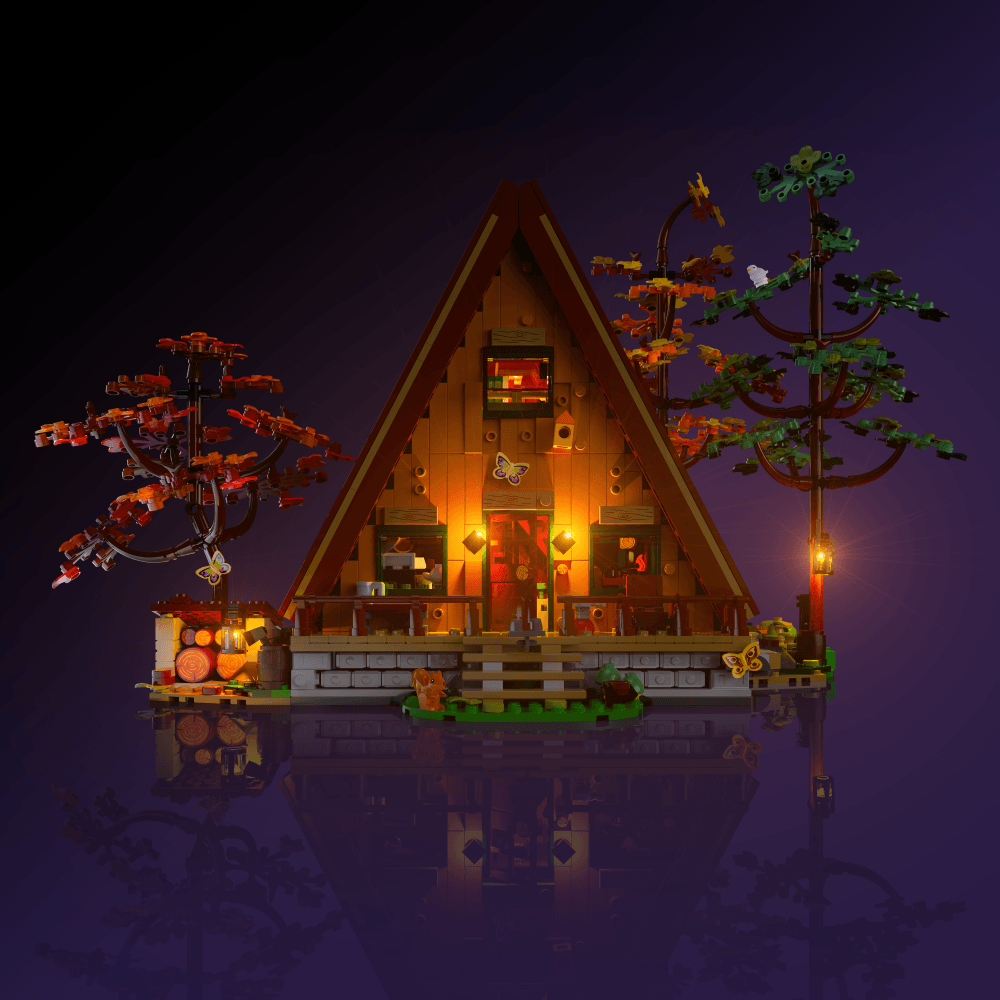 Puzzloria™ | Light Kit for LEGO® A-Frame Cabin - Puzzloria