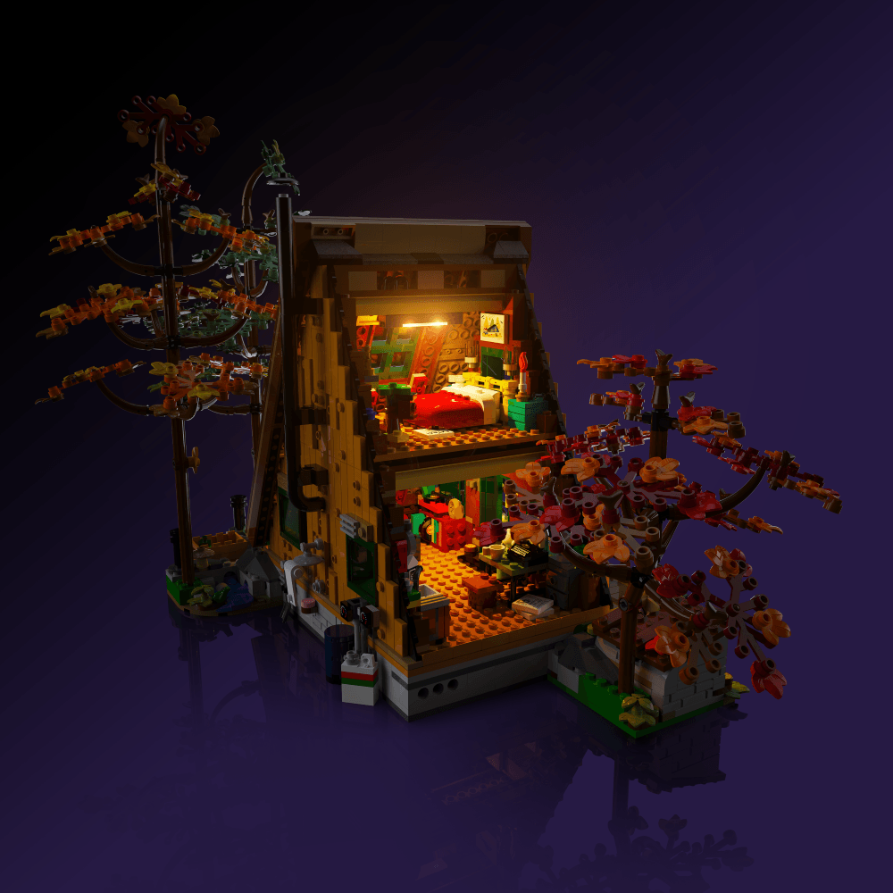 Puzzloria™ | Light Kit for LEGO® A-Frame Cabin - Puzzloria