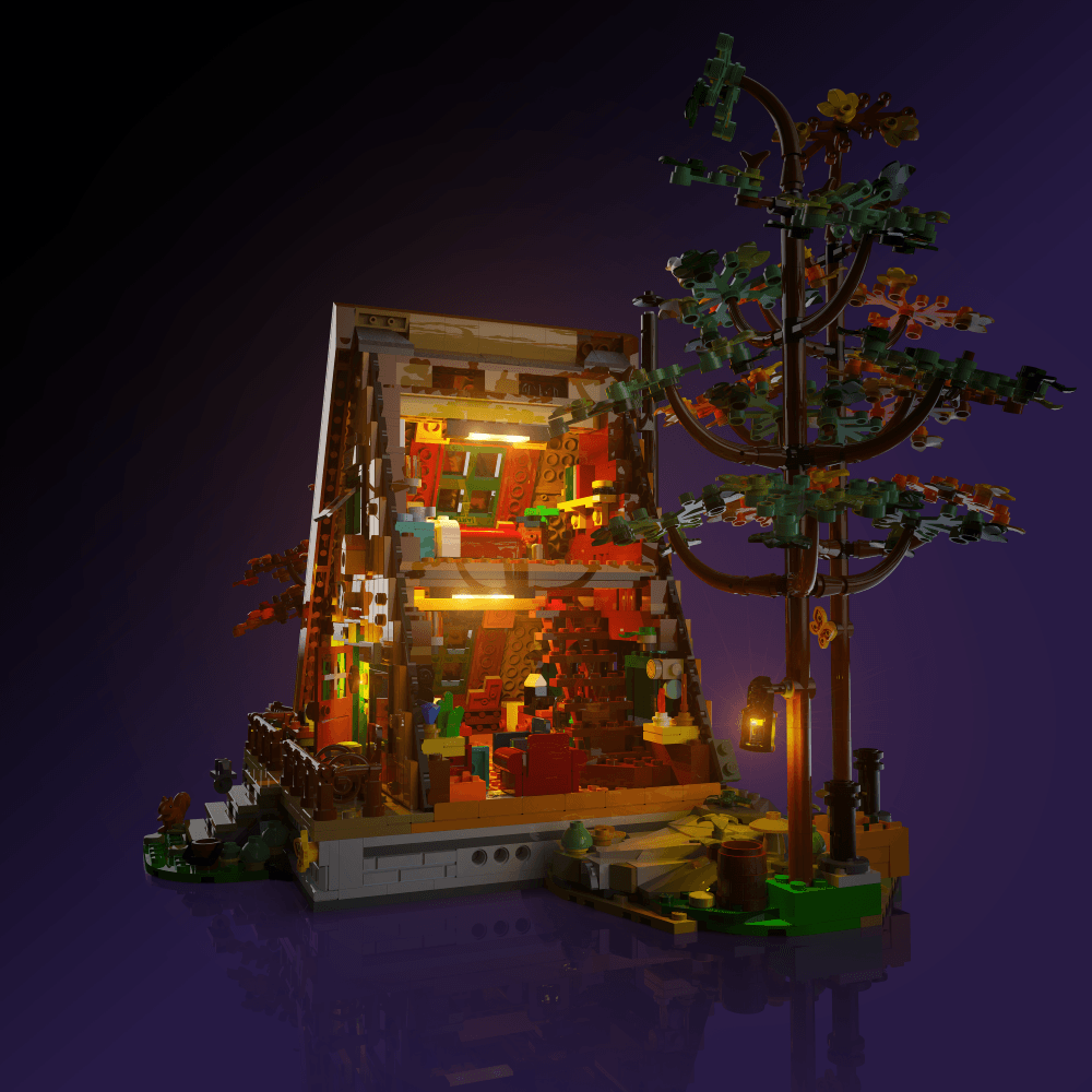 Puzzloria™ | Light Kit for LEGO® A-Frame Cabin - Puzzloria