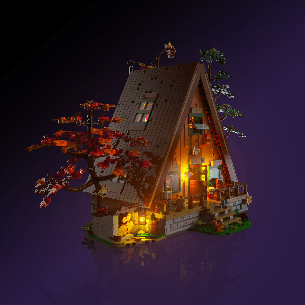 Puzzloria™ | Light Kit for LEGO® A-Frame Cabin - Puzzloria