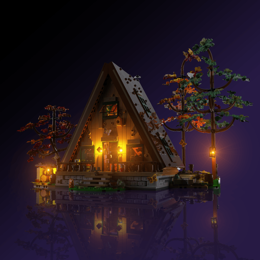 Puzzloria™ | Light Kit for LEGO® A-Frame Cabin - Puzzloria