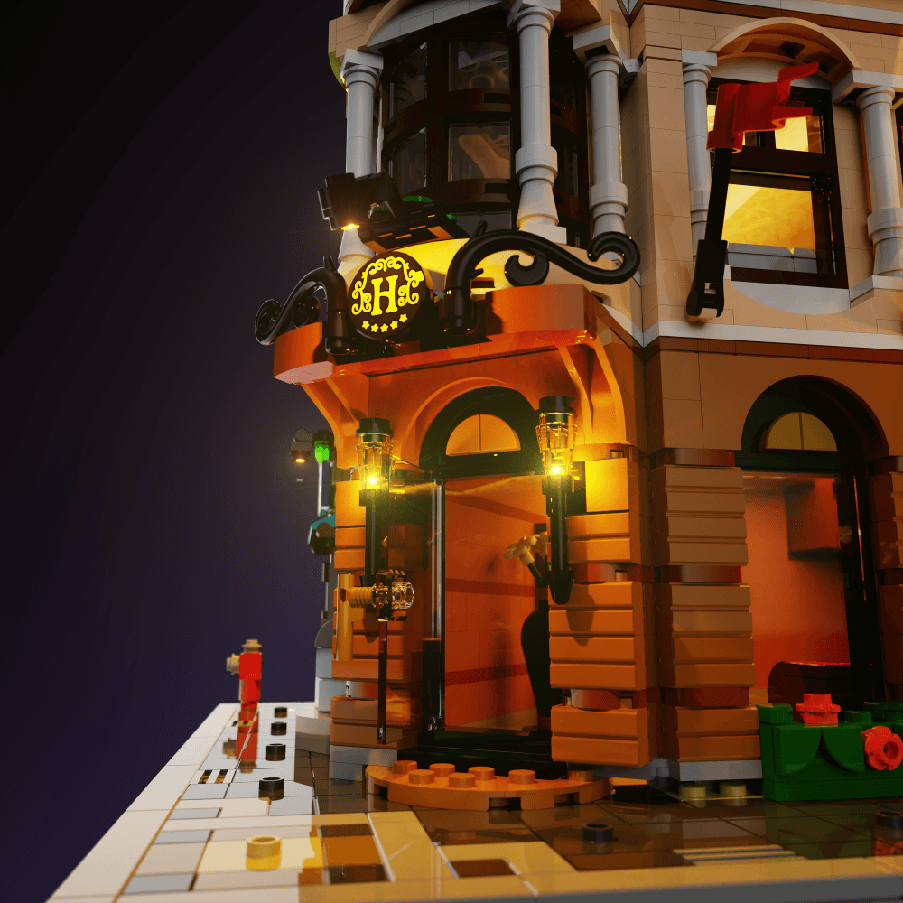 Puzzloria™ | Light Kit for LEGO® Boutique Hotel - Puzzloria