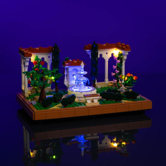 Puzzloria™ | Light Kit for LEGO® Fountain Garden - Puzzloria