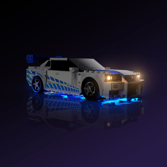 Puzzloria™ | Light Kit for LEGO® Speed Champions 2 Fast 2 Furious Nissan Skyline GT-R (R34) - Puzzloria