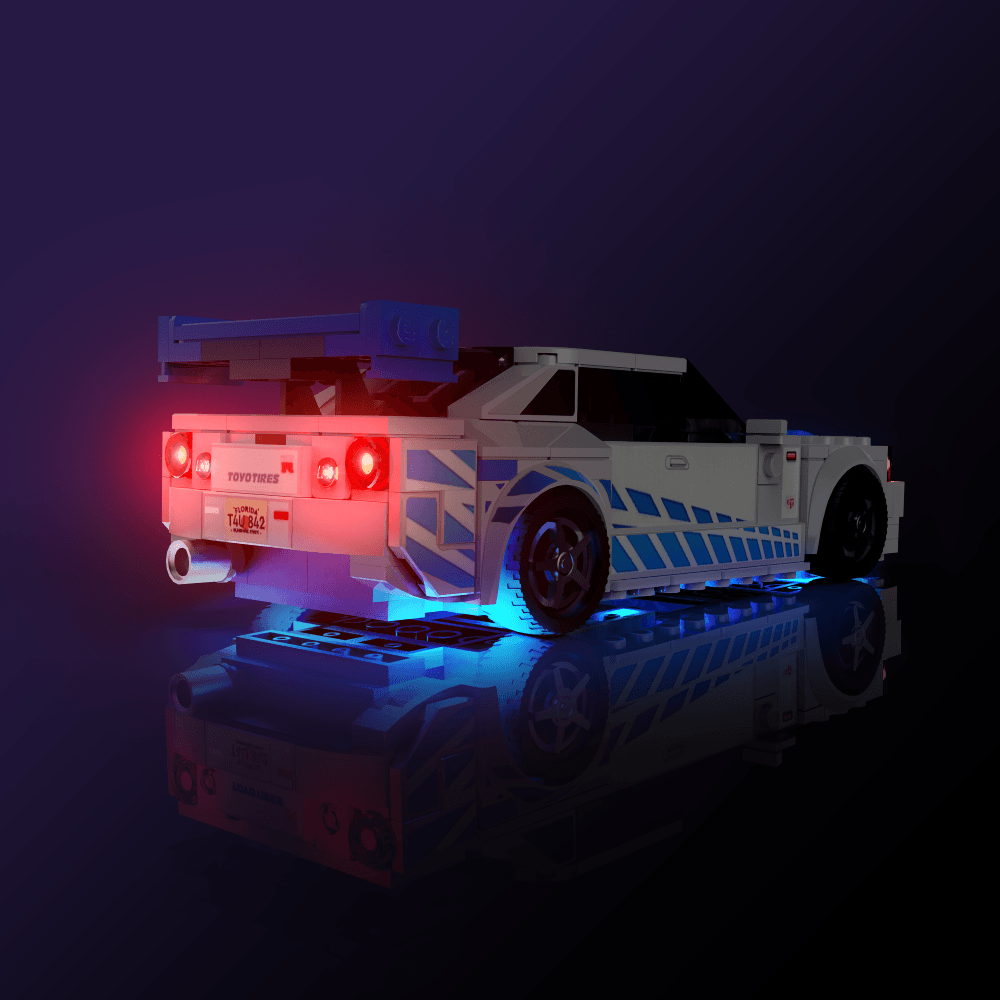 Puzzloria™ | Light Kit for LEGO® Speed Champions 2 Fast 2 Furious Nissan Skyline GT-R (R34) - Puzzloria