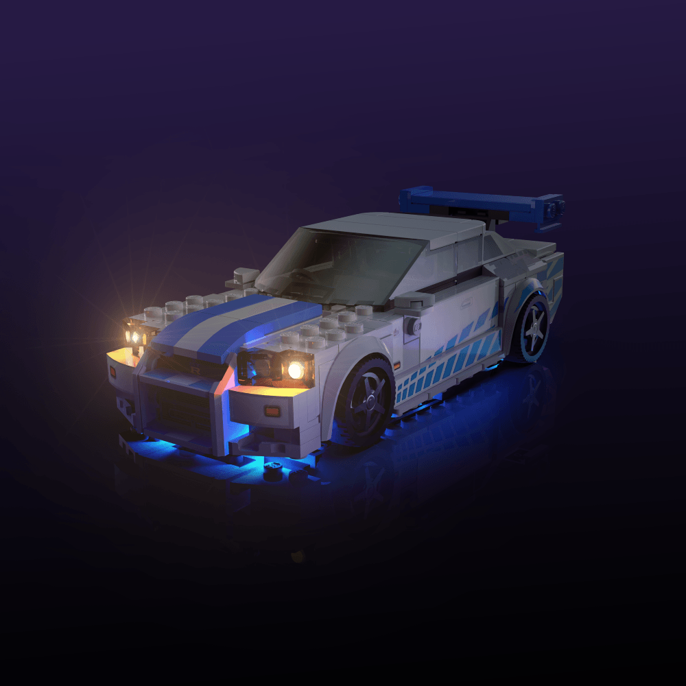 Puzzloria™ | Light Kit for LEGO® Speed Champions 2 Fast 2 Furious Nissan Skyline GT-R (R34) - Puzzloria
