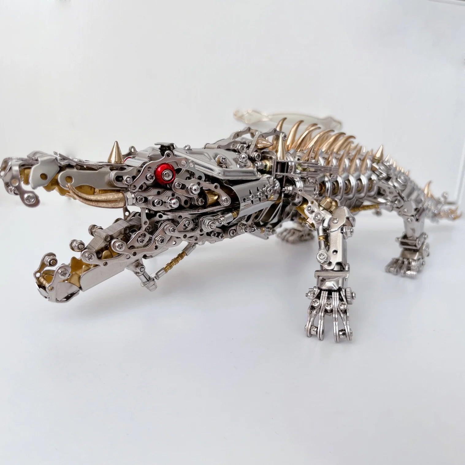 Puzzloria™ | Mechanical Crocodile Metal Sculpture - Puzzloria