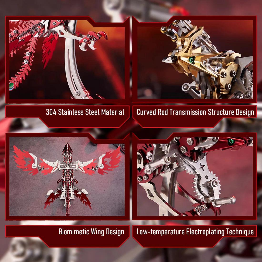 Puzzloria™ | Phoenix Rising 3D Mechanical Stainless Steel Bionic Assembly Kit - Puzzloria