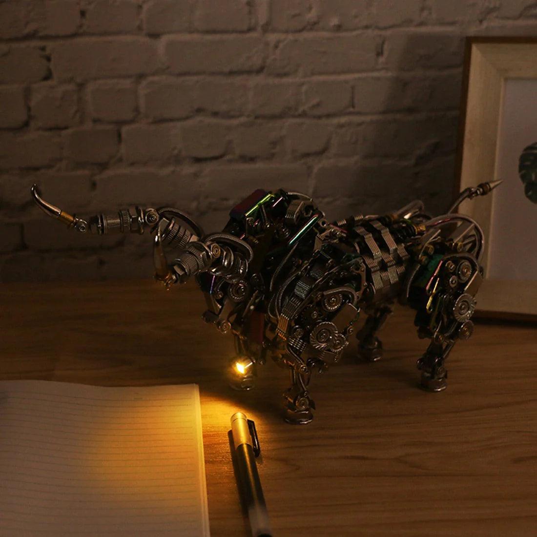 Puzzloria™ | DIY 3D Metal Mechanical Bull Animal Model Assembly Kit 1087Pcs - Puzzloria