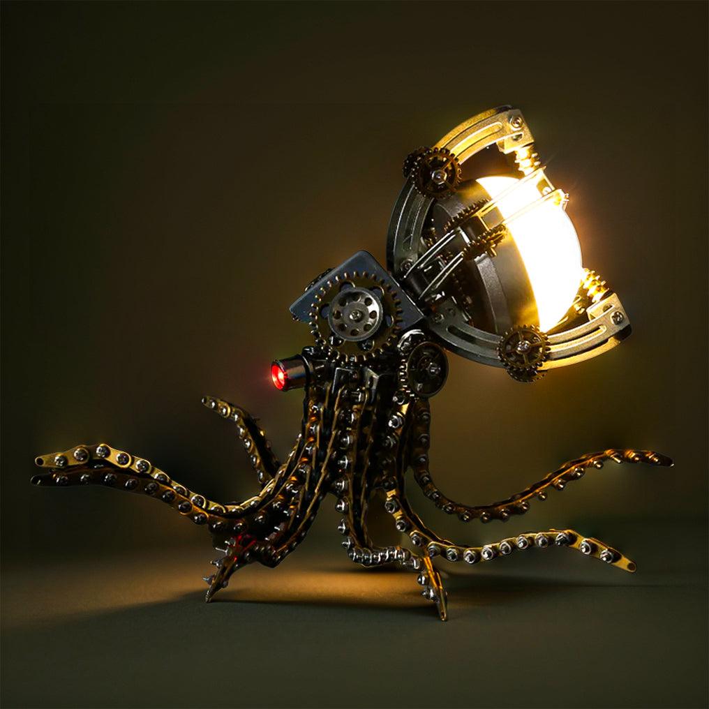 Puzzloria™ | DIY 3D Metal Steampunk Galaxy Craft Puzzle Mechanical Octopus with Desk Lamp Model-1060PCS - Puzzloria