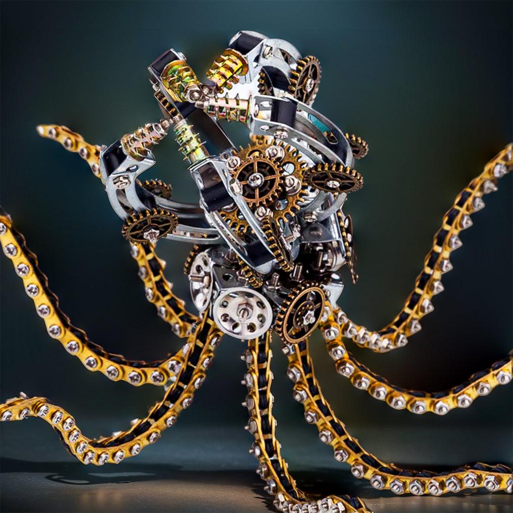 Puzzloria™ | DIY 3D Metal Steampunk Galaxy Craft Puzzle Mechanical Octopus with Desk Lamp Model-1060PCS - Puzzloria