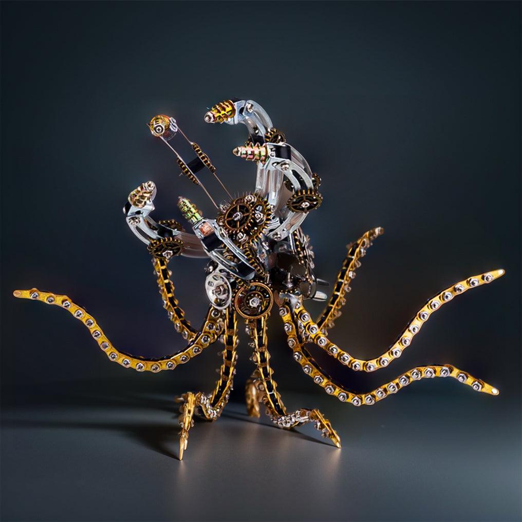 Puzzloria™ | DIY 3D Metal Steampunk Galaxy Craft Puzzle Mechanical Octopus with Desk Lamp Model-1060PCS - Puzzloria
