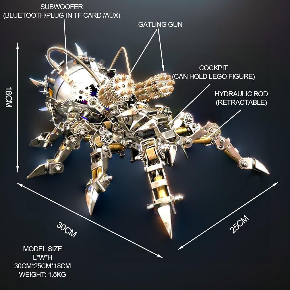 Puzzloria™ | DIY 3D Metal Tarantula with Black Speaker Puzzle Model Kit 1000+PCS - Puzzloria