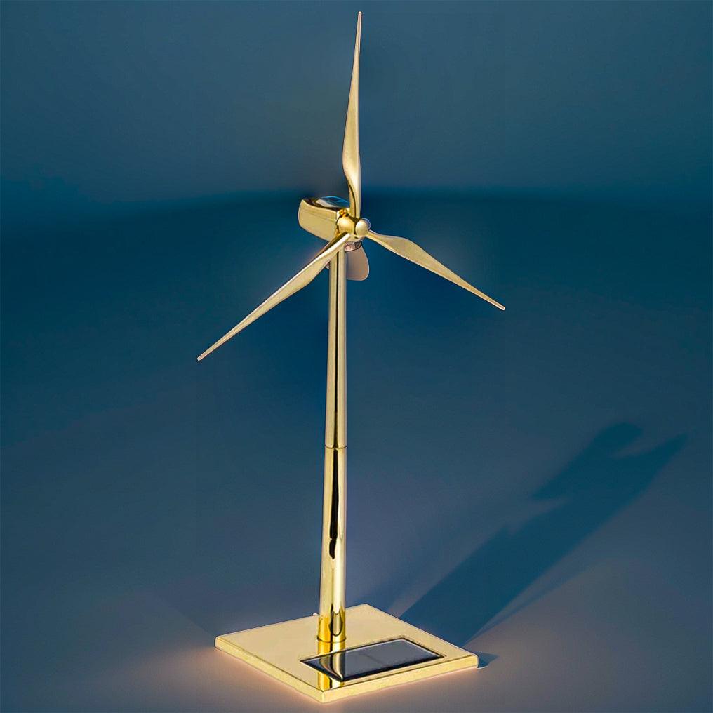 Puzzloria™ | DIY 3D Metal Windmill Solar Powered Wind Turbine Assembly Model Golden - Puzzloria