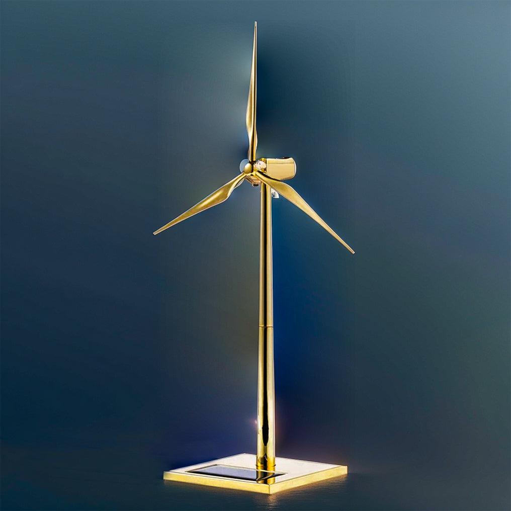 Puzzloria™ | DIY 3D Metal Windmill Solar Powered Wind Turbine Assembly Model Golden - Puzzloria
