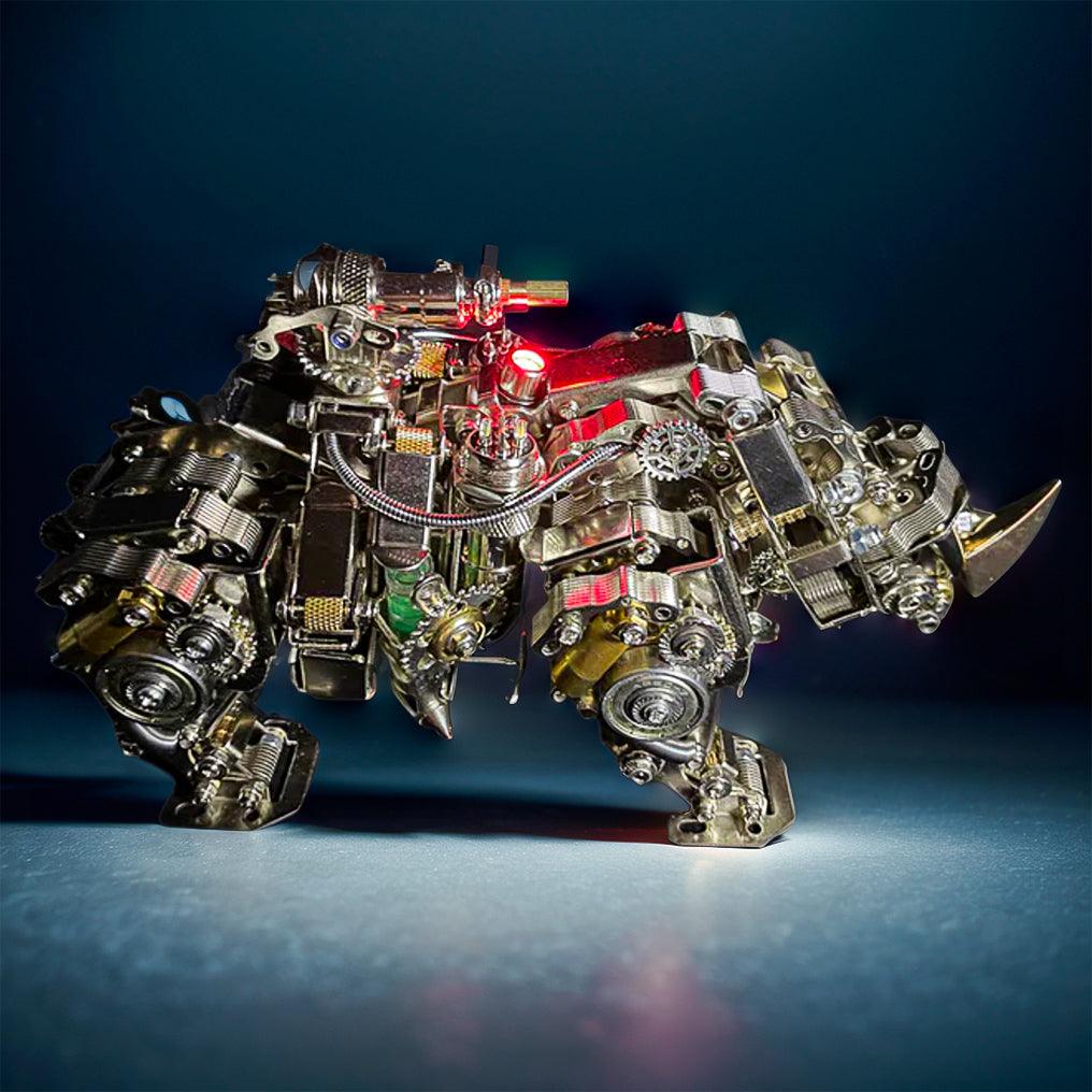 Puzzloria™ | Steampunk Siege Mechanical Rhino - DIY Assembly Kit - Puzzloria