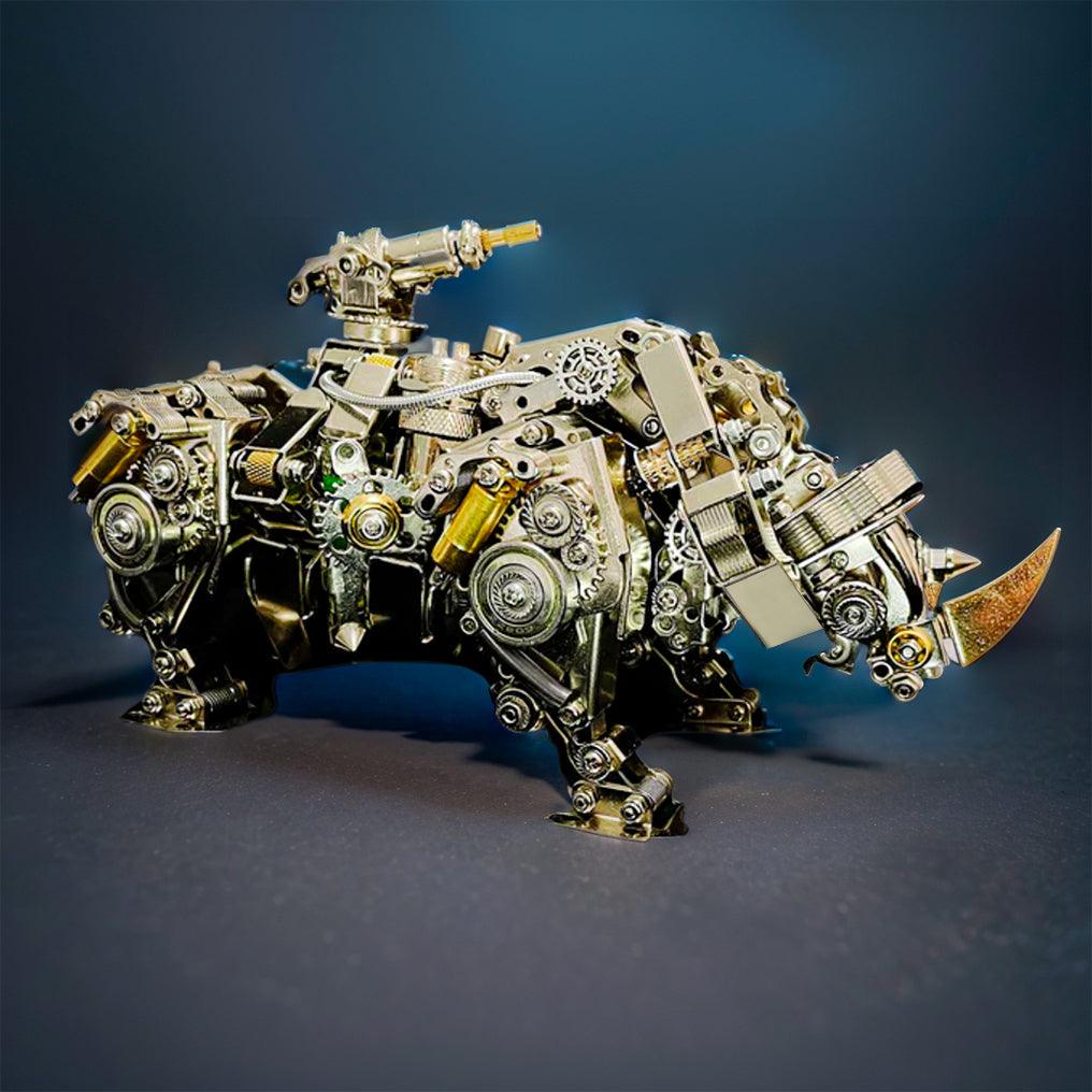Puzzloria™ | Steampunk Siege Mechanical Rhino - DIY Assembly Kit - Puzzloria
