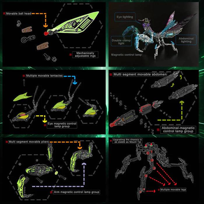 Puzzloria™ | Luminous Mantis 3D Metal Mechanical Assembly Kits - Puzzloria