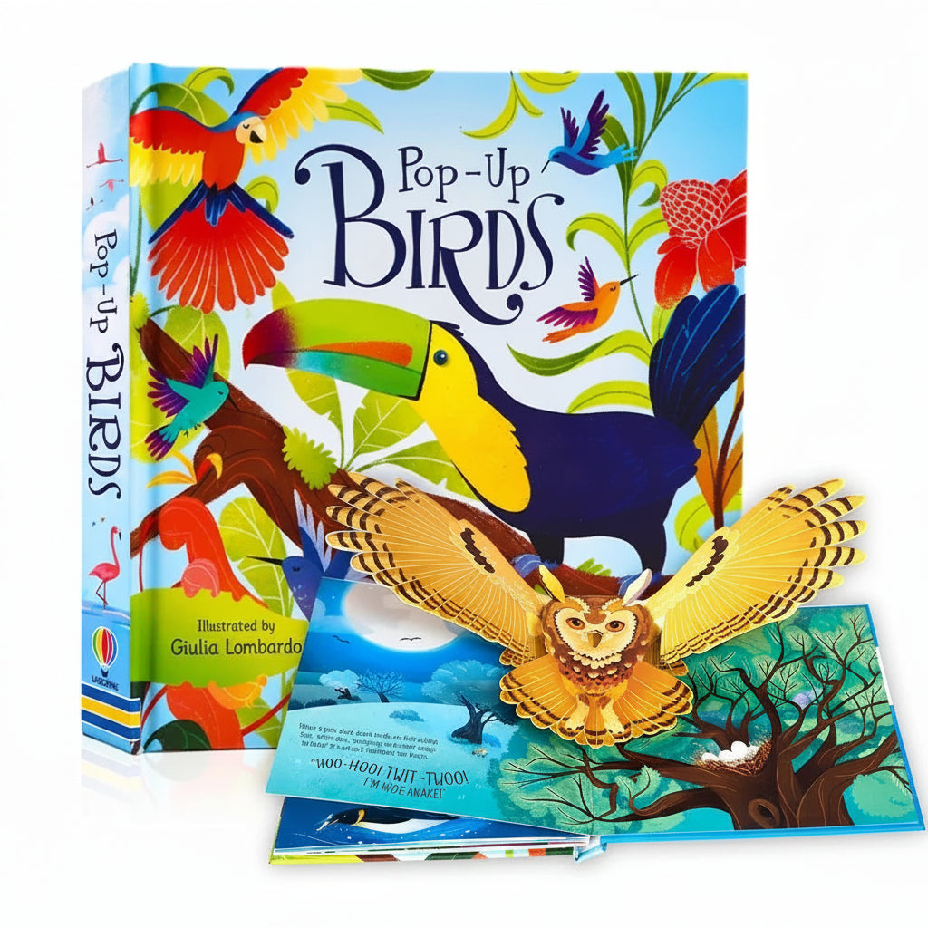 3D pop-up bird book for kids ages 3 to 6 with hardcover toucan and owl pop-up scenes for preschool bedtime reading