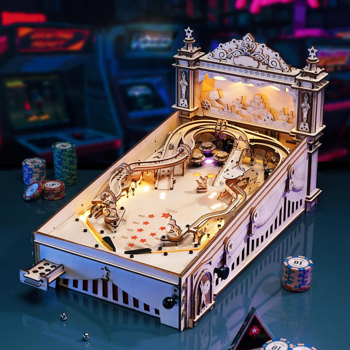 Puzzloria™ | 3D Pinball Machine 3D Wooden Puzzle - Puzzloria